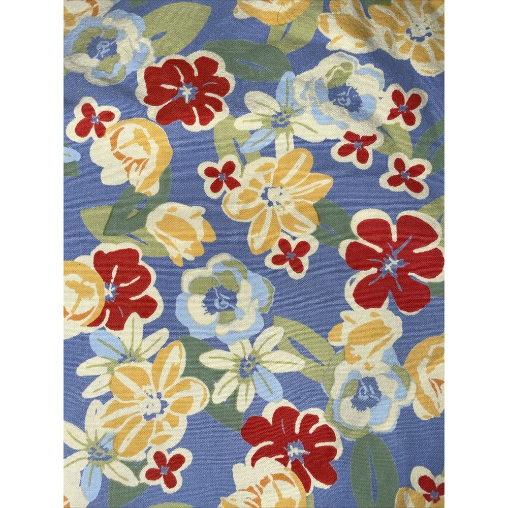 XOCHI Tablecloth Blue Floral Colorful 100% Cotton 50"‎ X 52"